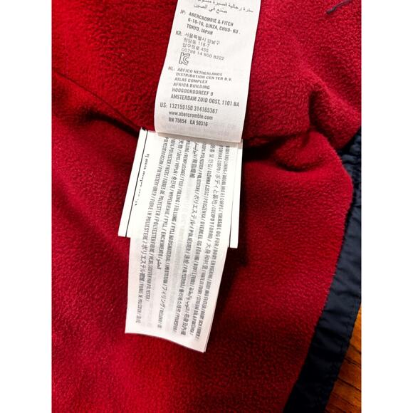 Vintage Y2K Abercrombie & Fitch Puffer Vest S Navy Soft Fleece Lined Mock Neck - Picture 7 of 9